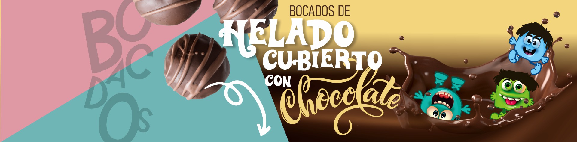 bocados de helado cubierto con chocolate